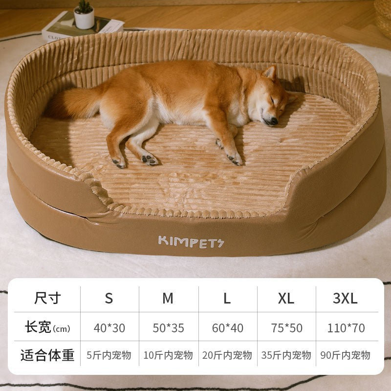 Autumn and Winter Dog Kennel, Warm and Thickeneded Dog Bed, Runway