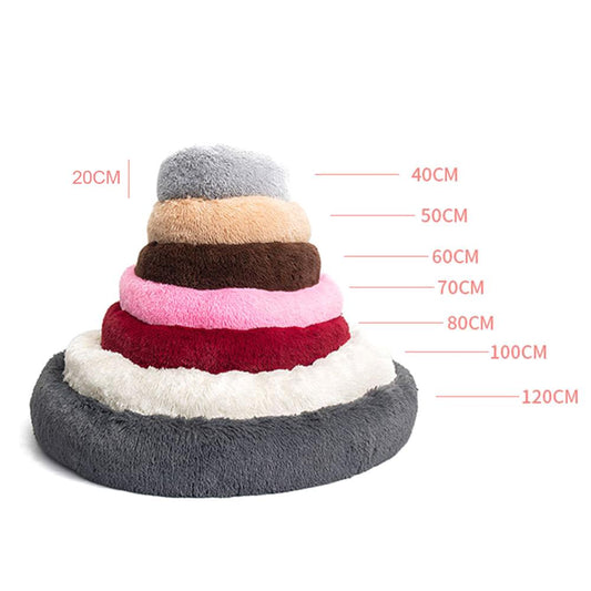 US Ship Calming Dog Beds For Medium Large Dogs Soft Plush Round Pet